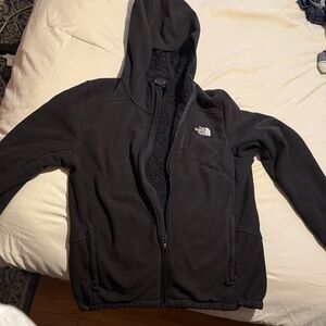 The North Face Black Hooded Sherpa-Lined Fleece Jacket
